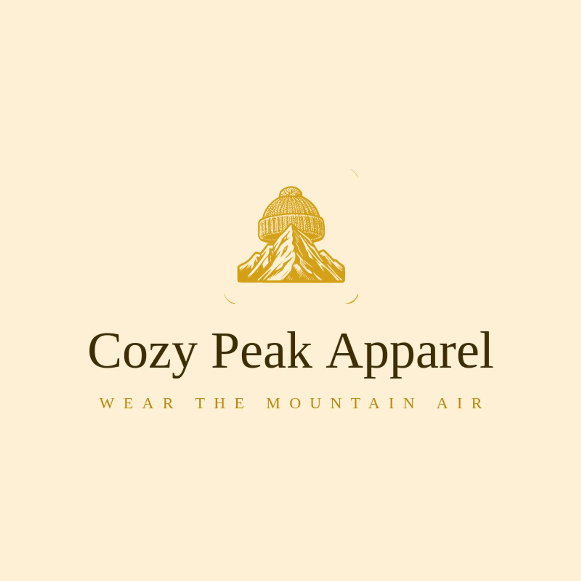 Cozy Peak Apparel logo for winter