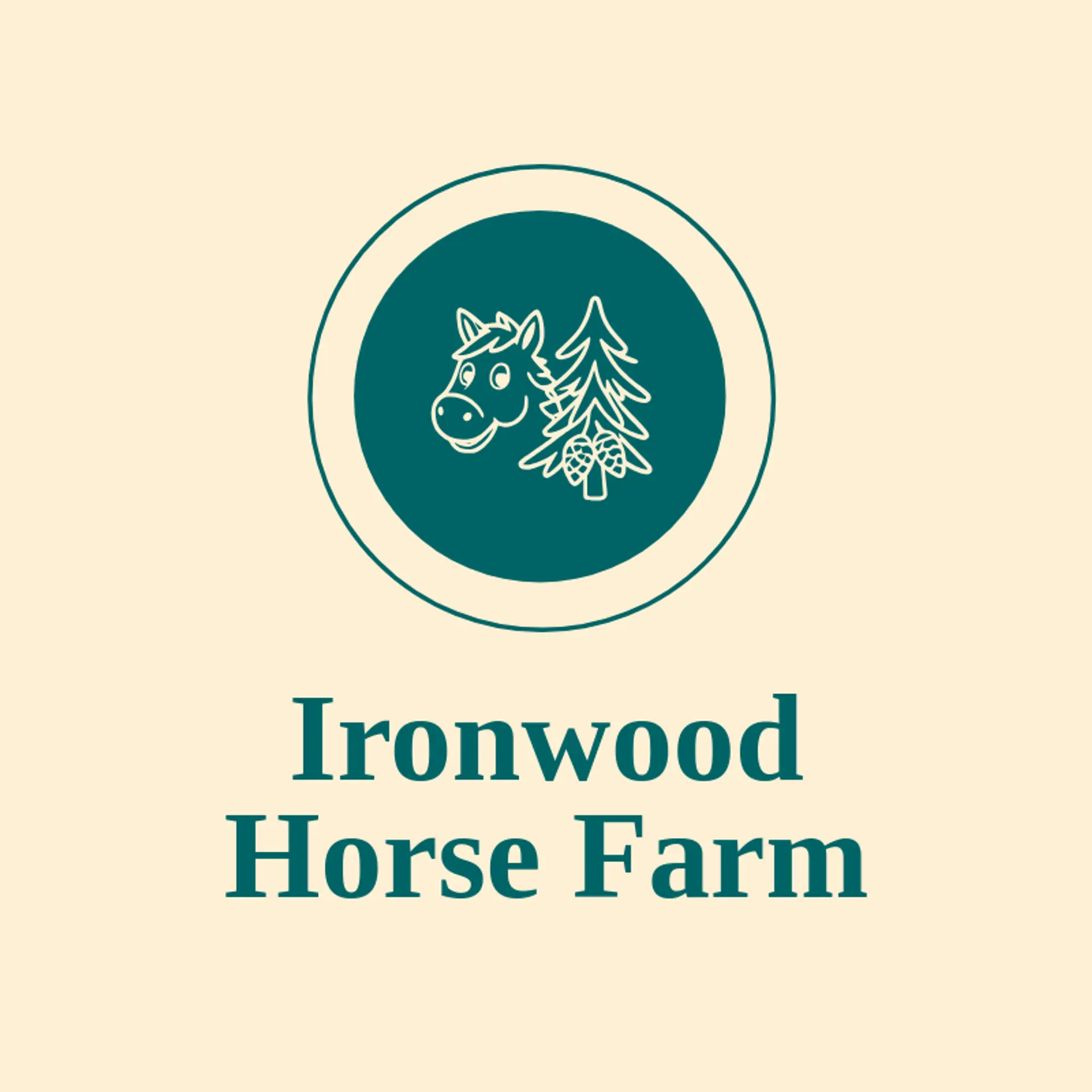 Ironwood Horse Farm logo for horse head
