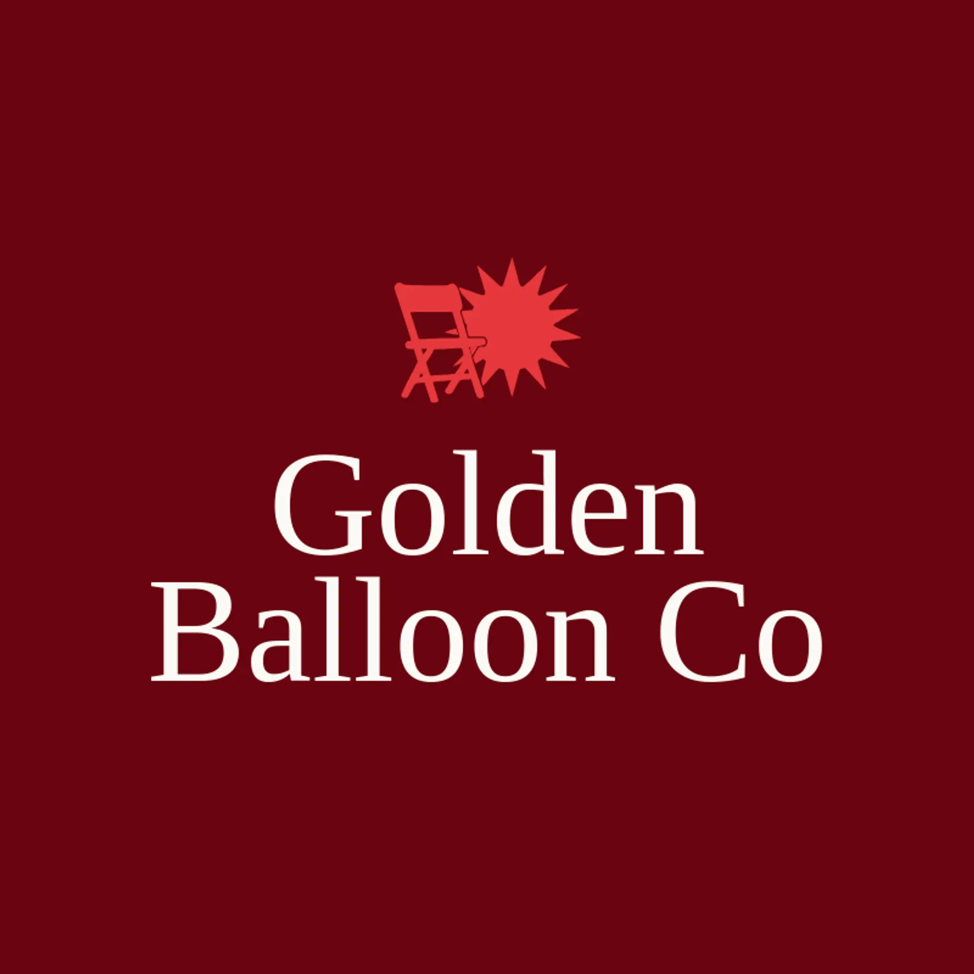 Golden Balloon Co logo for party rental