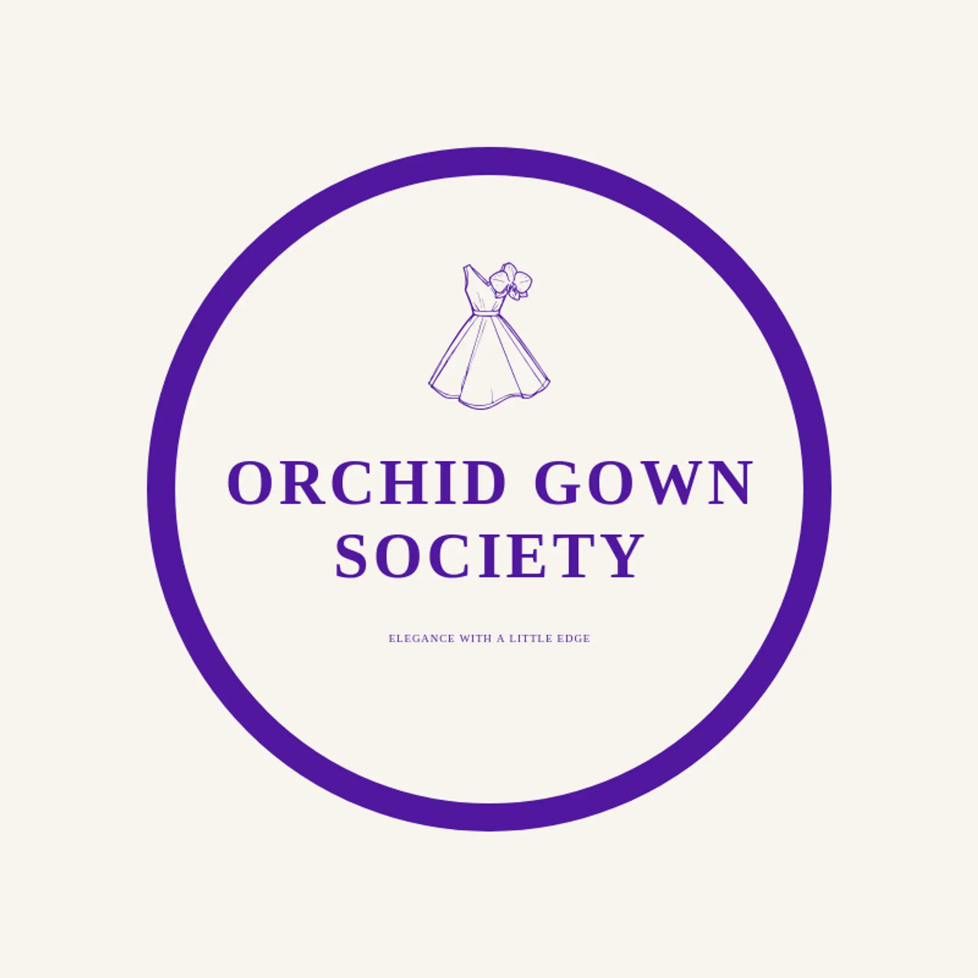 Orchid Gown Society logo for dress