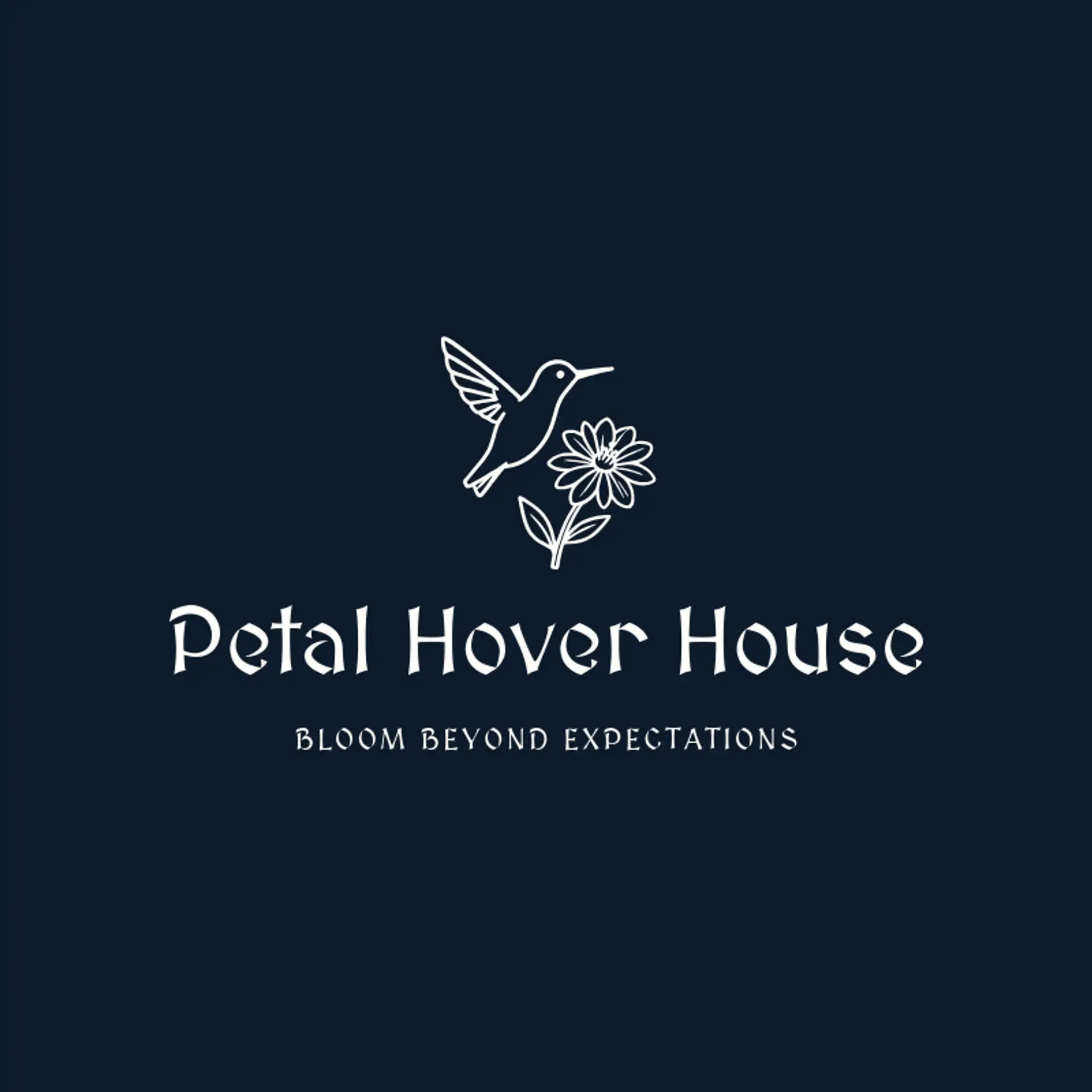 Petal Hover House logo for hummingbird