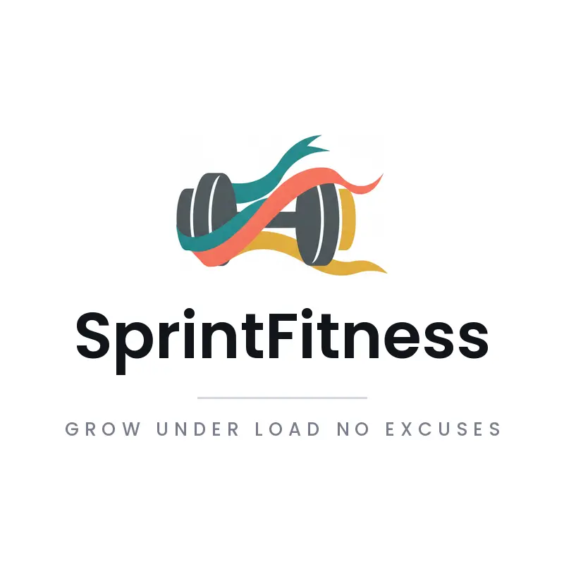 Minimal dumbbell wrapped in athletic fabric logo for SprintFitness