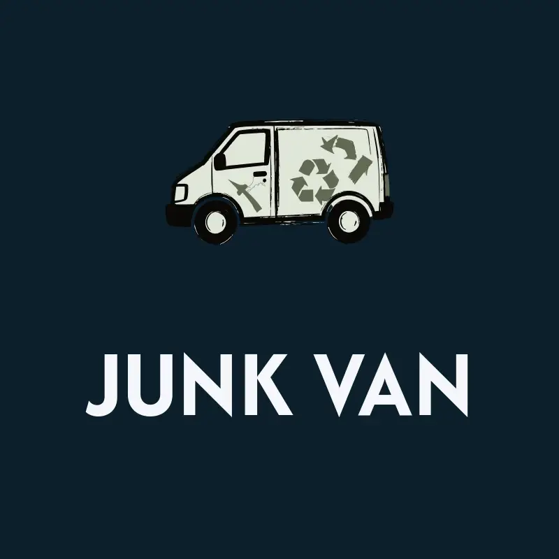 The junk removal name Junk Van as a branded logo with a single color icon