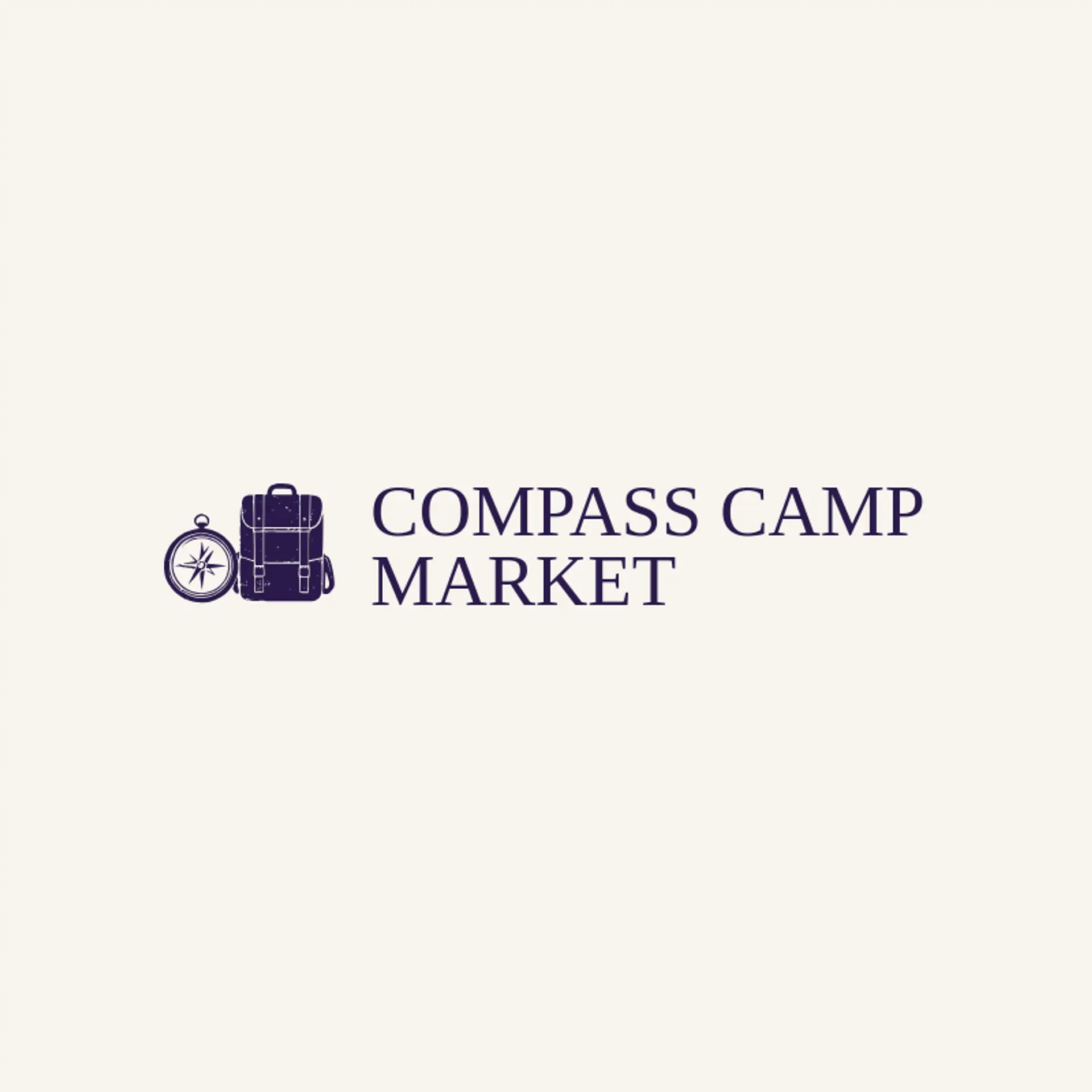 Compass Camp Market logo for backpack