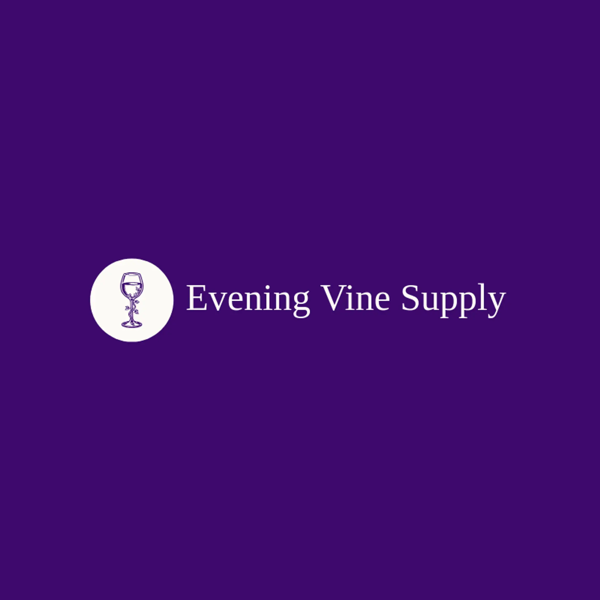 Evening Vine Supply logo for wine glass