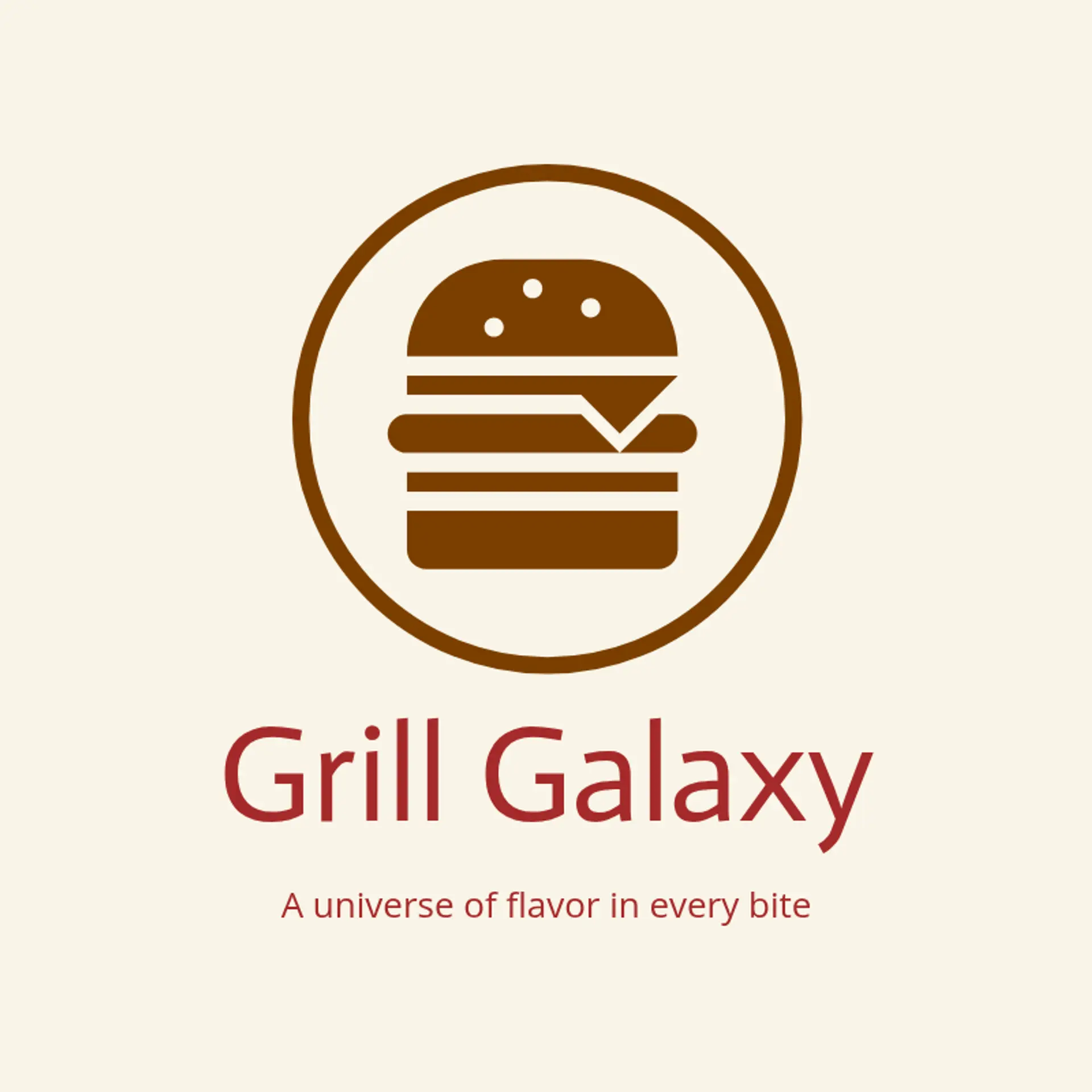 Grill Galaxy logo for burger restaurant