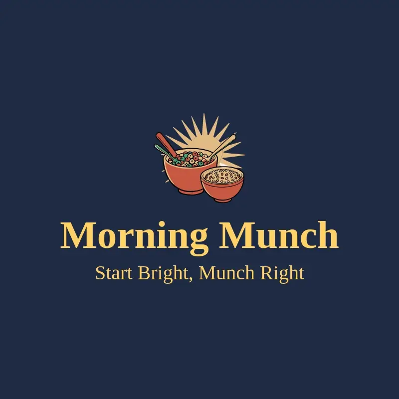 The cereal name Morning Munch as a branded logo with a color icon