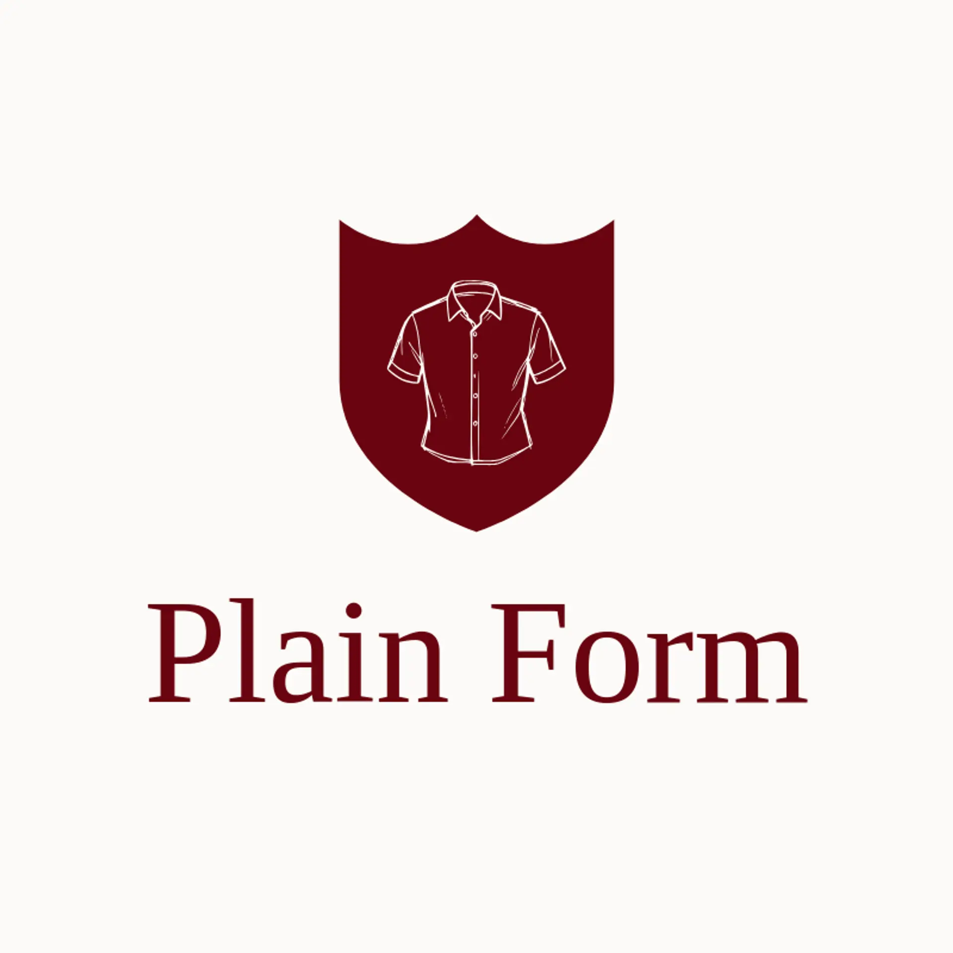 Plain Form logo for clothes