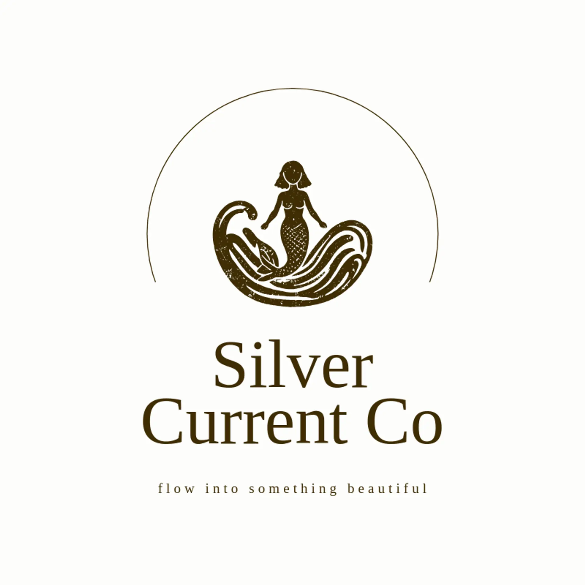 Silver Current Co logo for mermaid