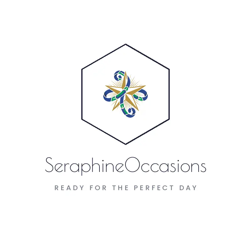 Star and ribbon luxe wedding logo