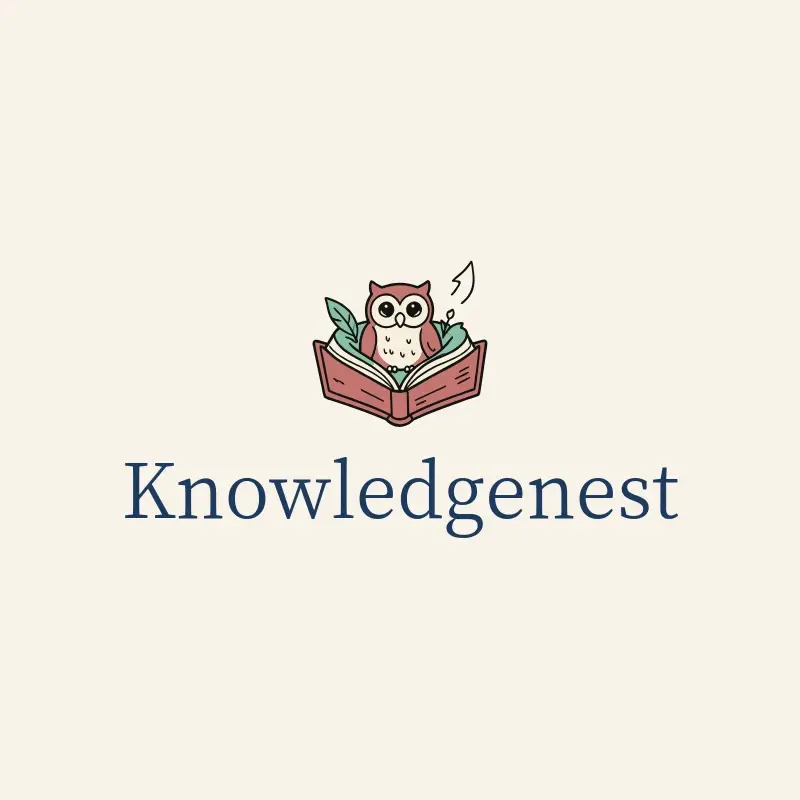 The tutoring name KnowledgeNest as a branded logo with a color icon