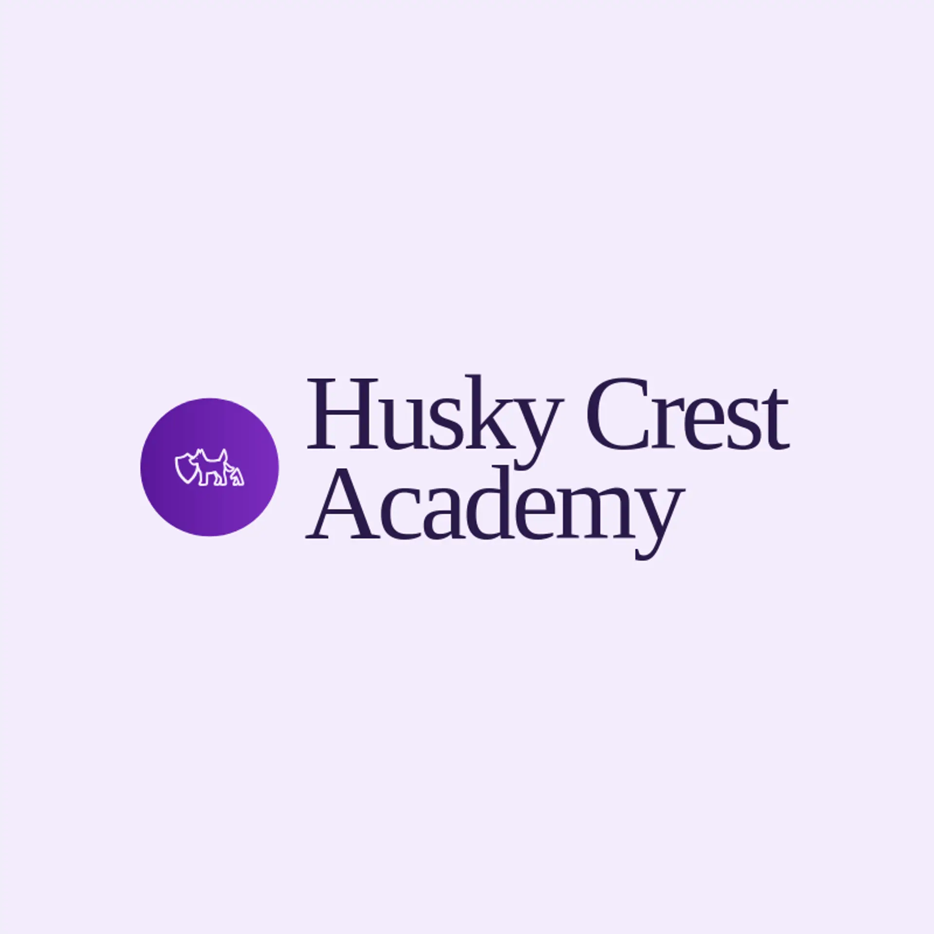 Husky Crest Academy logo for husky