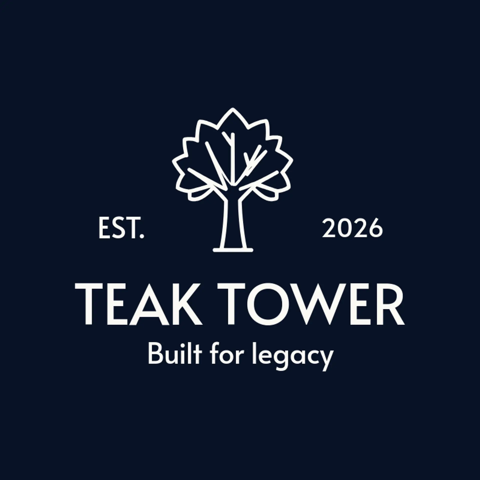 Teak Tower logo for tree