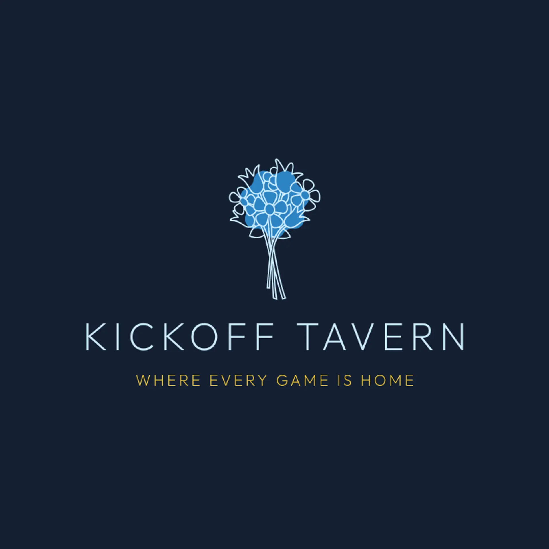 Kickoff Tavern logo for sports bar