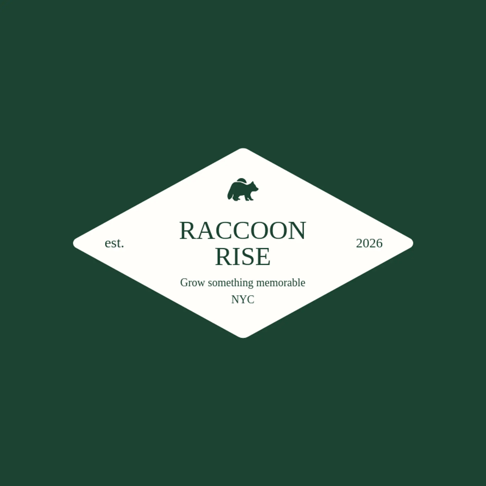 Raccoon Rise logo for raccoon