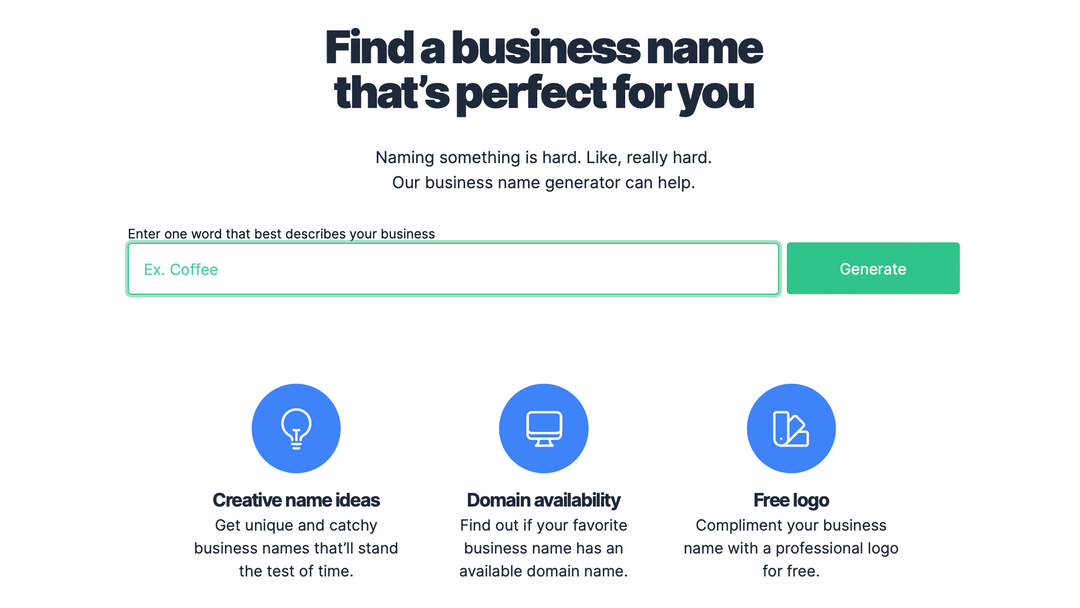 LOGO.com business name generator