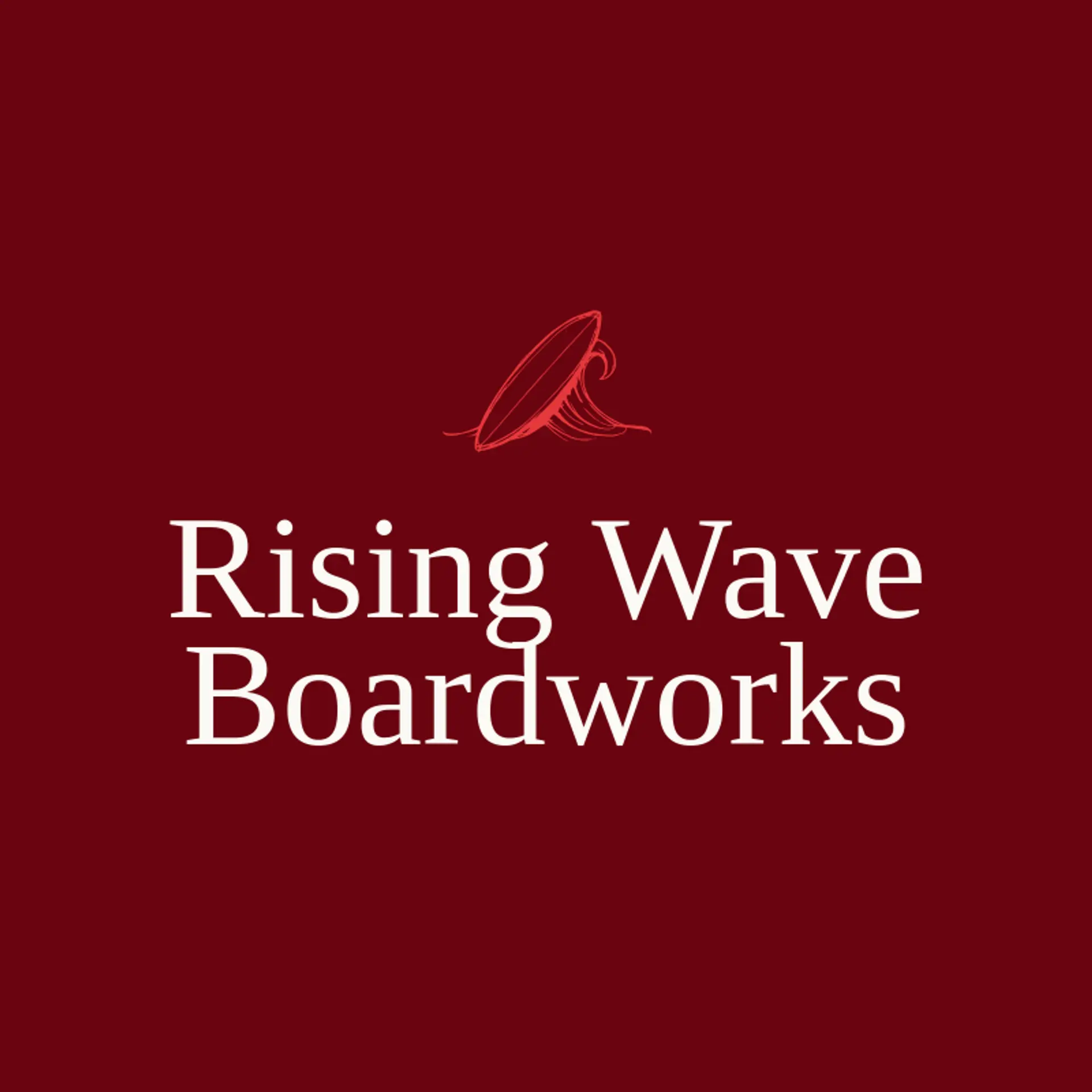 Rising Wave Boardworks logo for surfboard