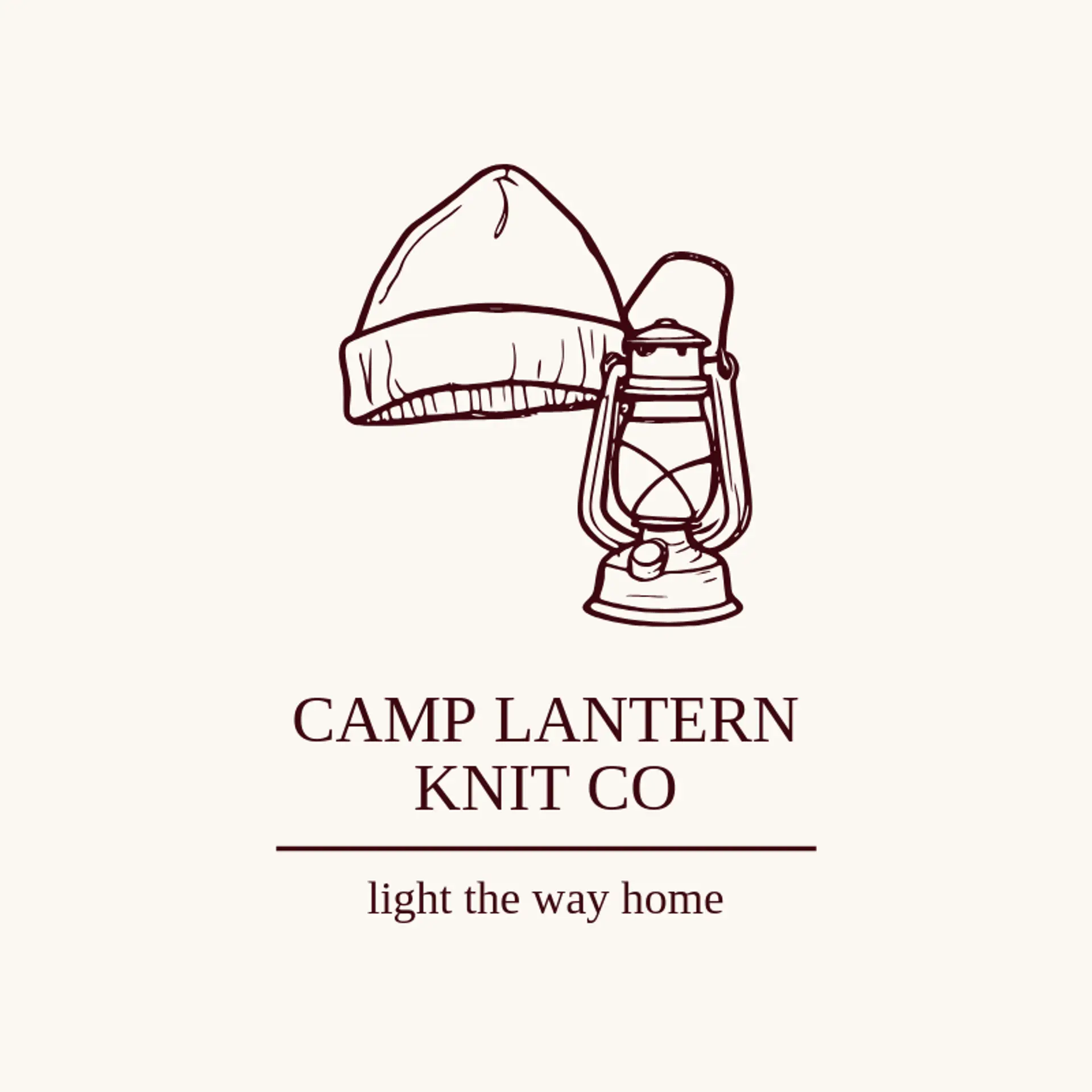 Camp Lantern Knit Co logo for beanie