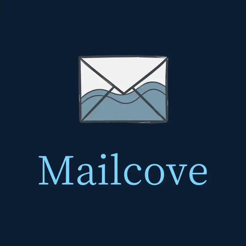 The email name MailCove as a branded logo with a color icon