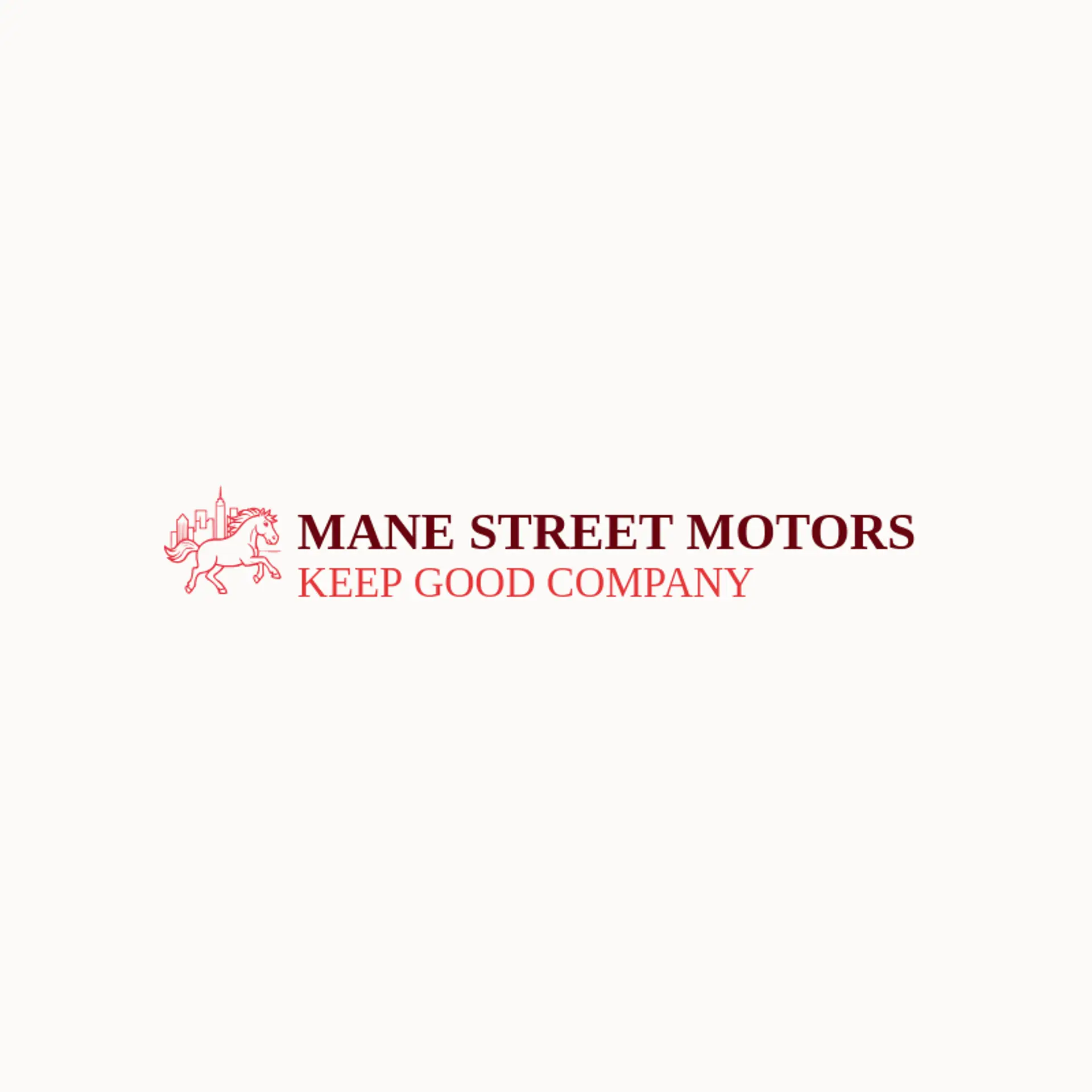 Mane Street Motors logo for mustang