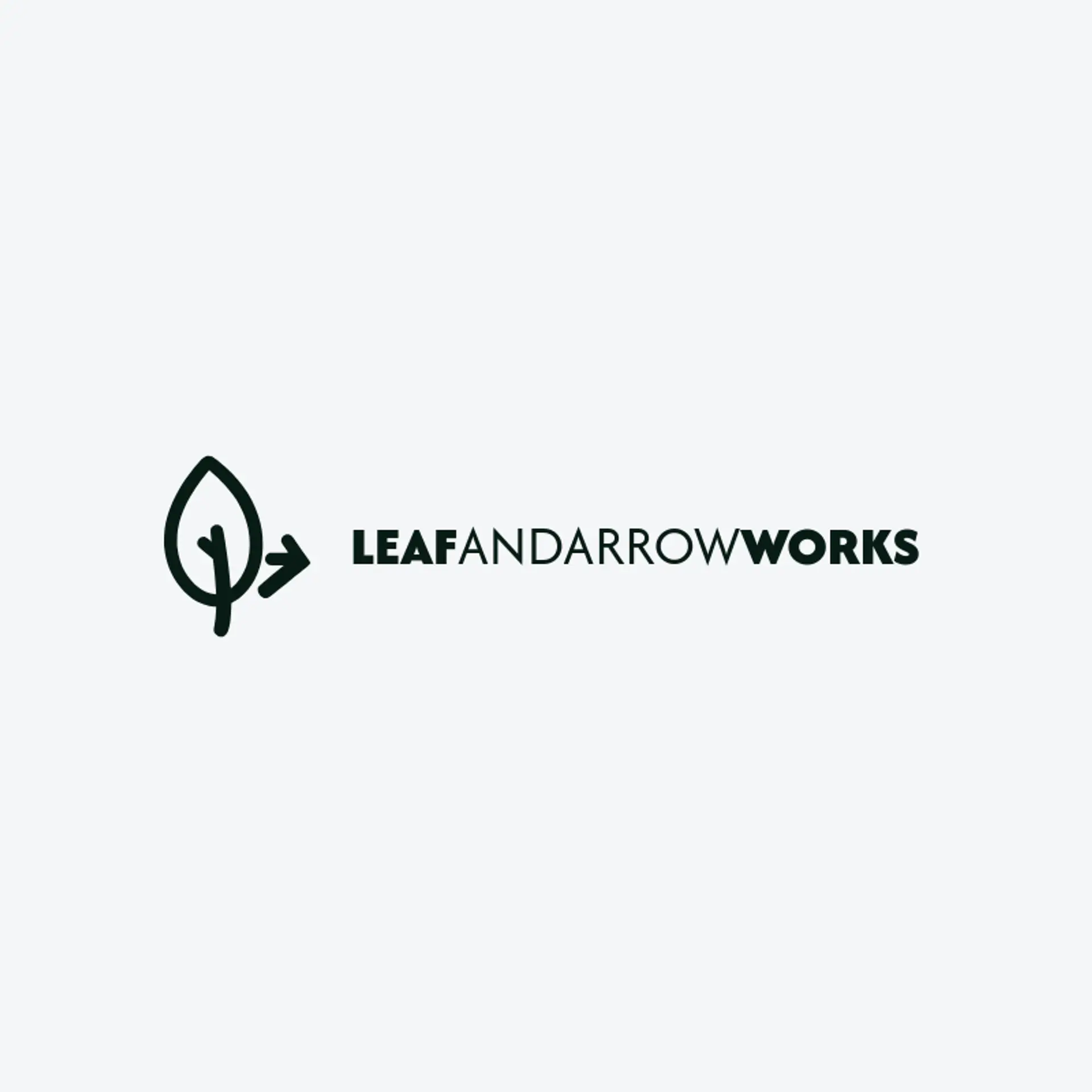 Leaf and Arrow Works logo for negative space