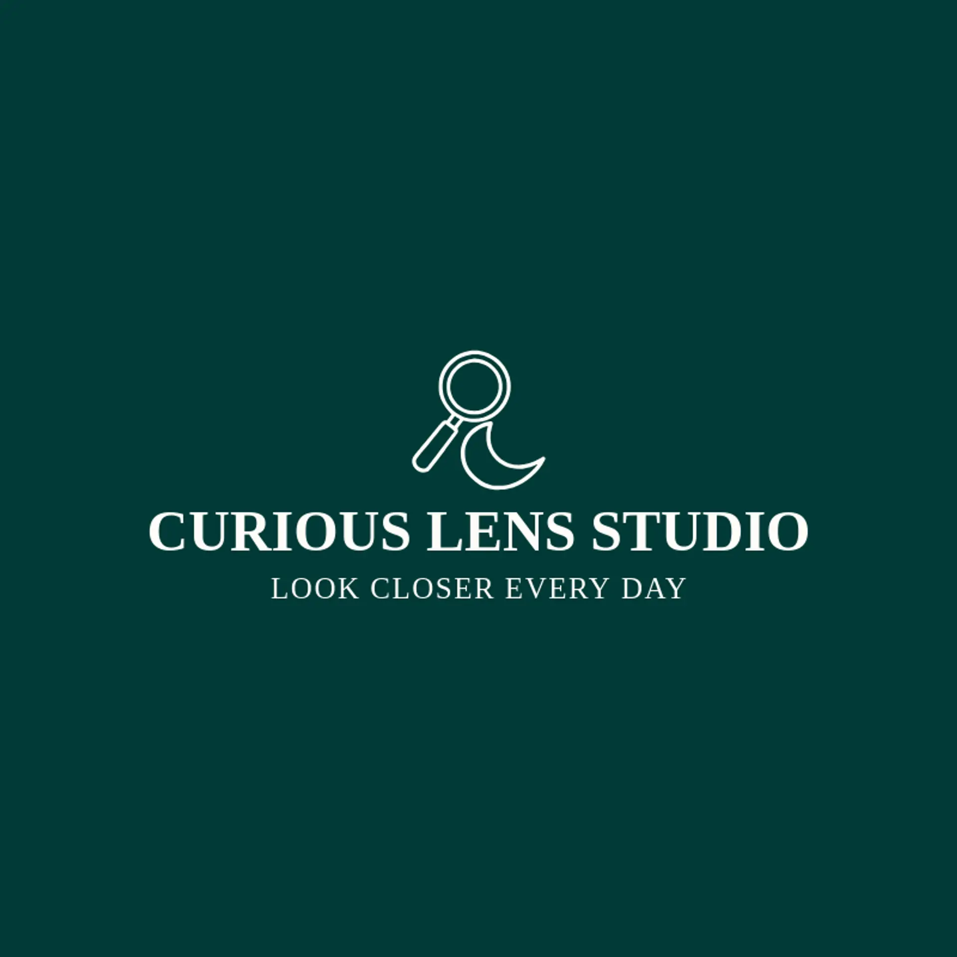 Curious Lens Studio logo for magnifying glass