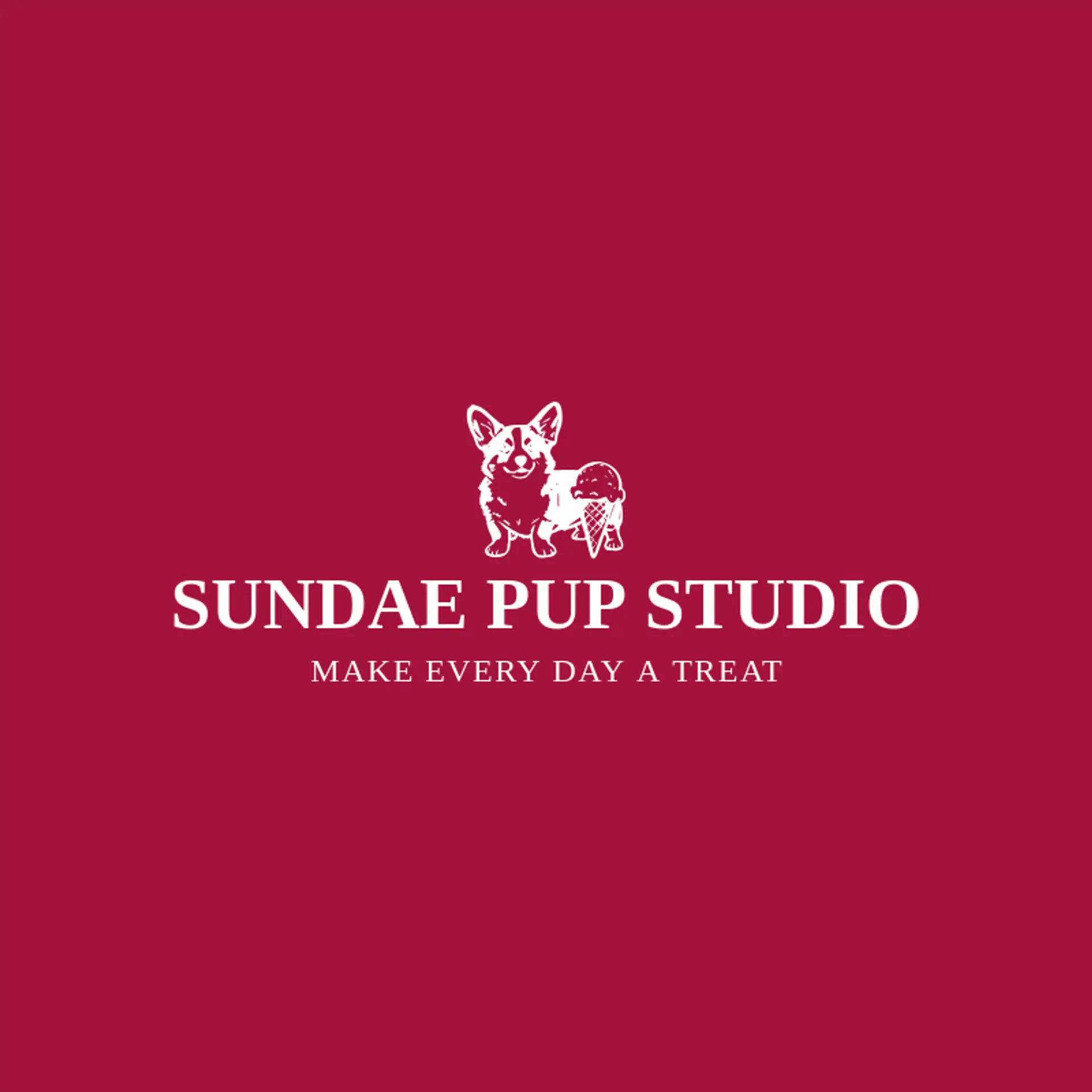 Sundae Pup Studio logo for corgi