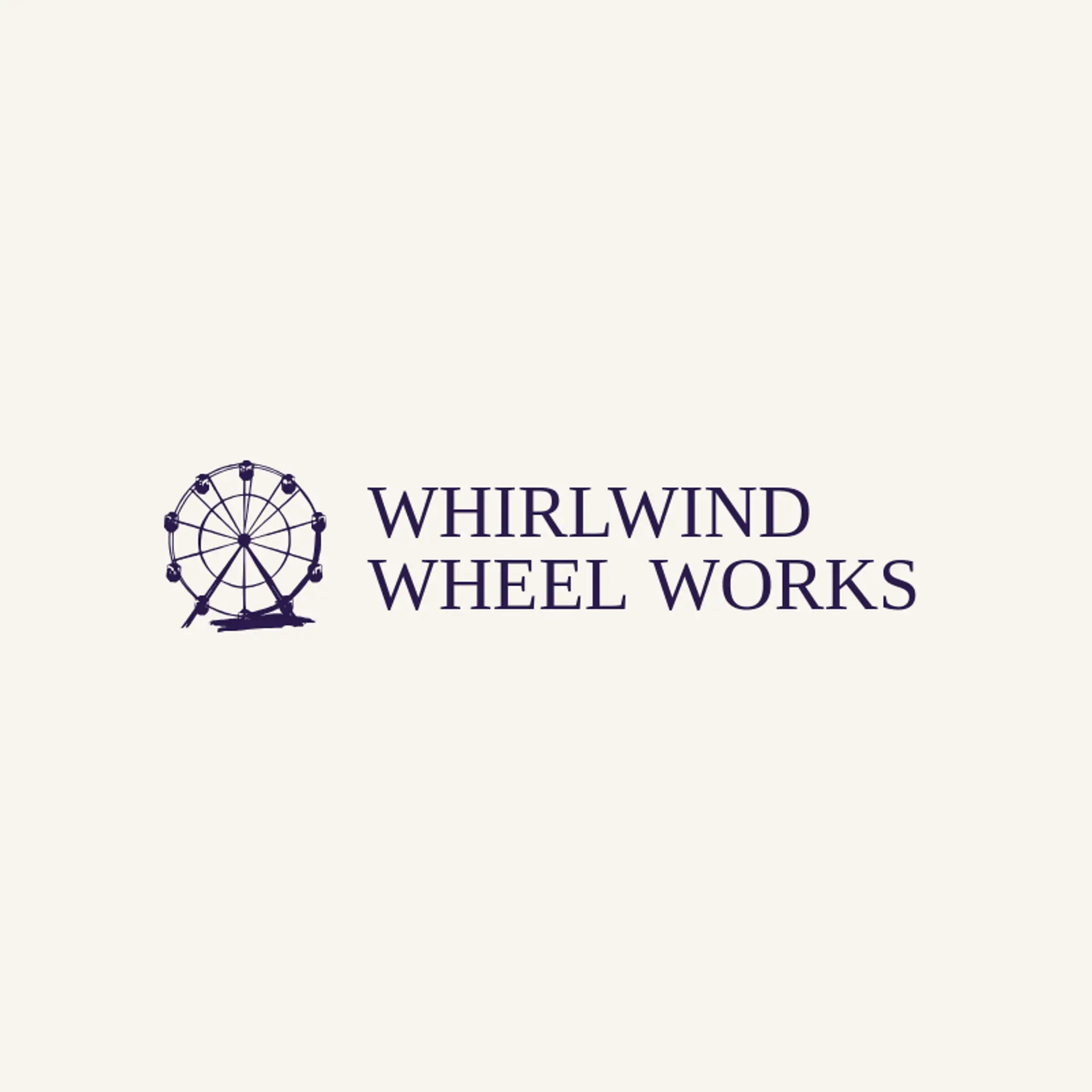 Whirlwind Wheel Works logo for carnival