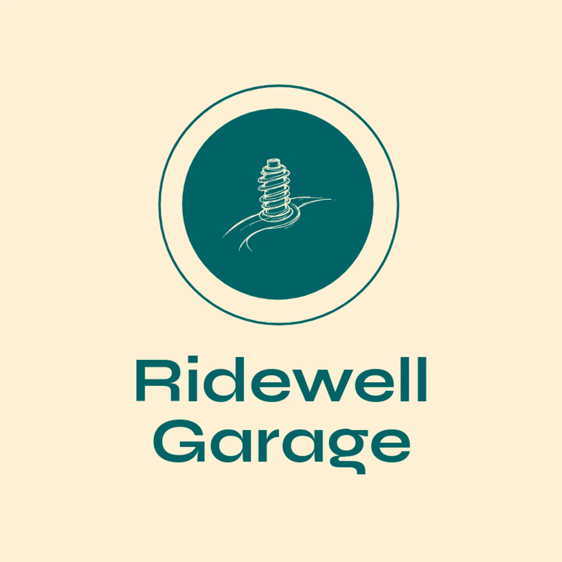 Ridewell Garage logo for motor shop
