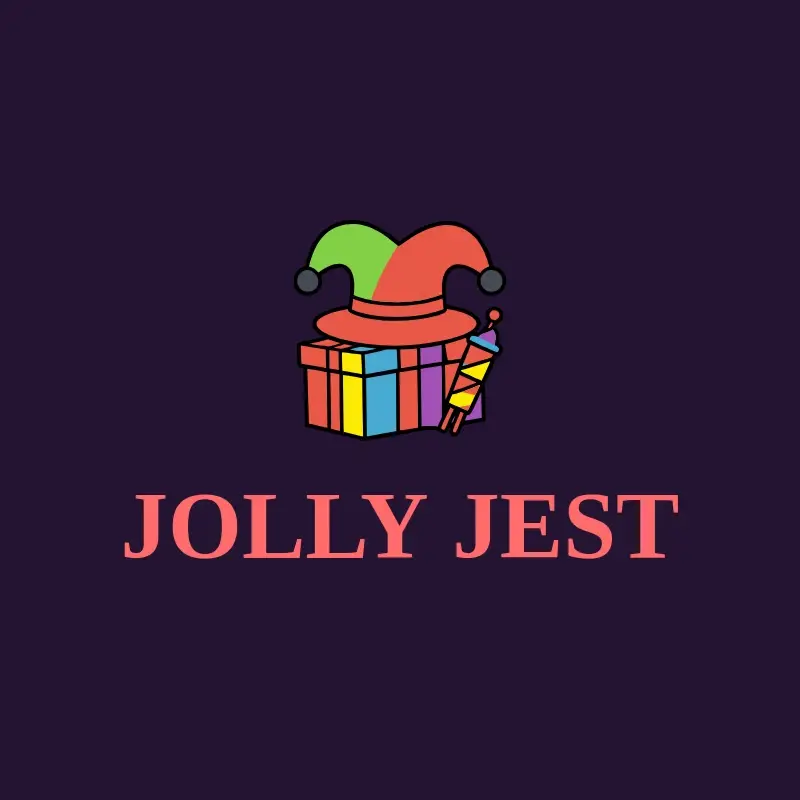The funny business name Jolly Jest as a branded logo with a color icon