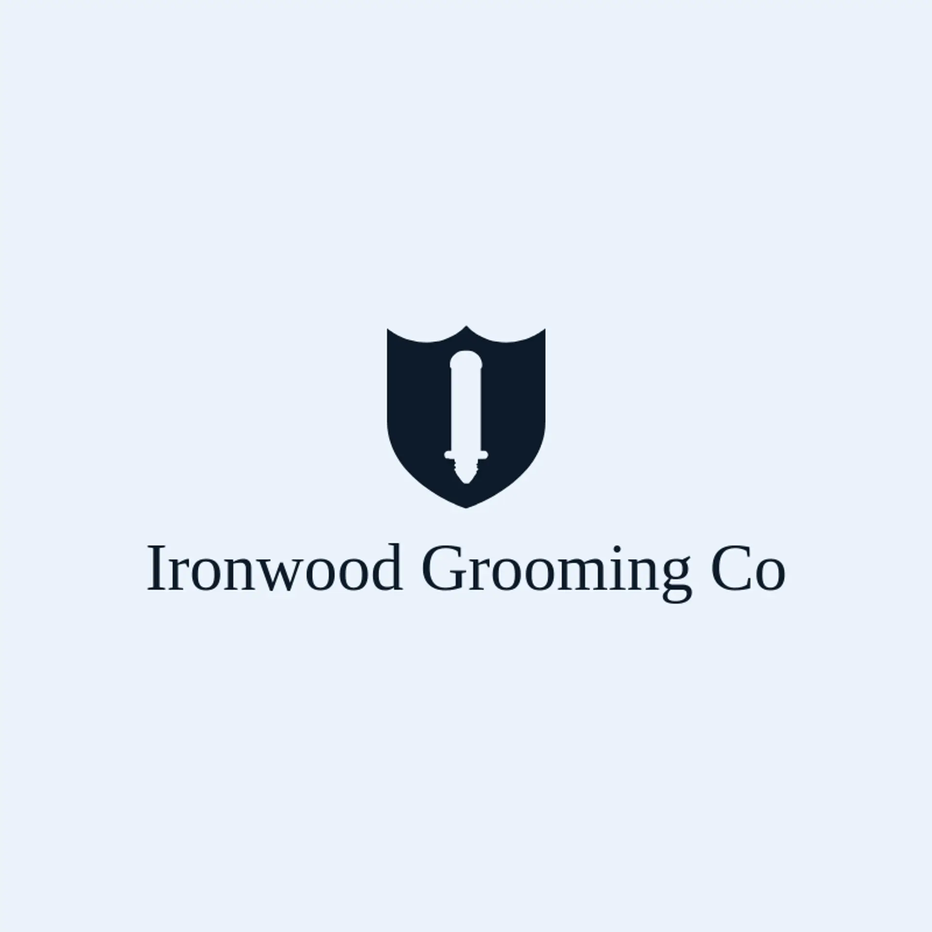 Ironwood Grooming Co logo for barber pole