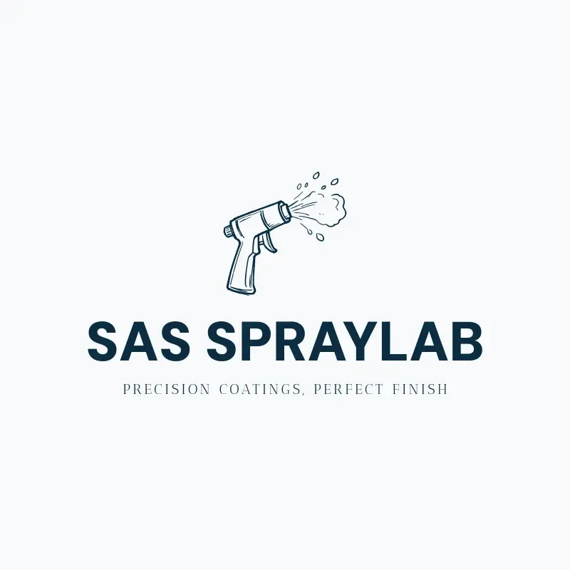 The painting name Sas Spraylab as a branded logo with a single color icon