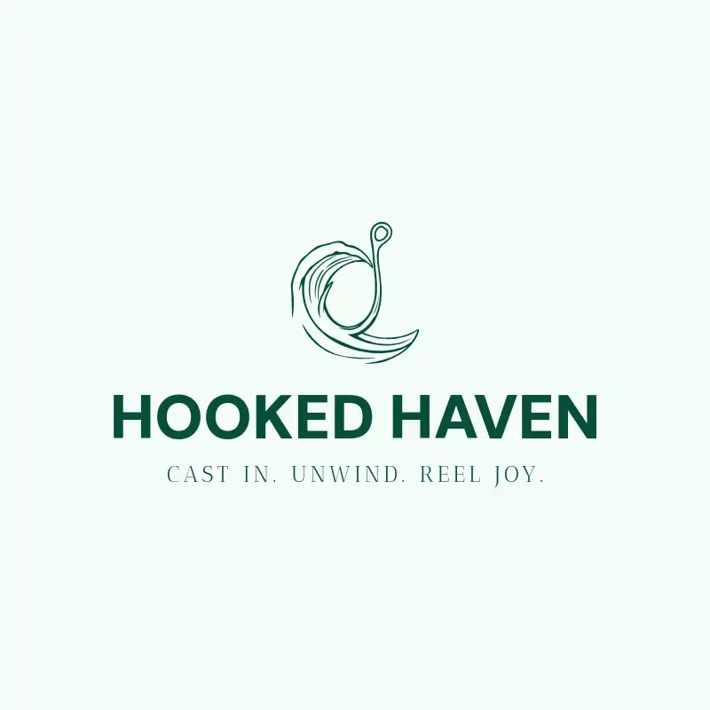 The crochet business name Hooked Haven as a branded logo with a single color icon