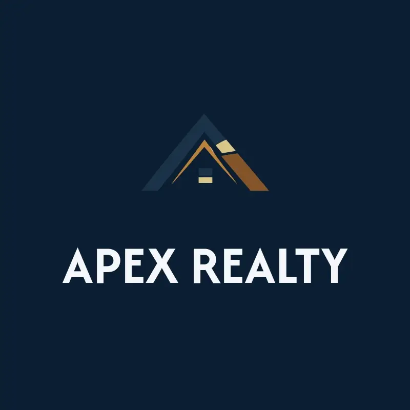 The real estate company name Apex Realty as a branded logo with a color icon