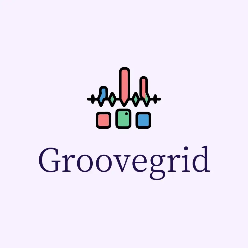The band name GrooveGrid as a branded logo with a color icon