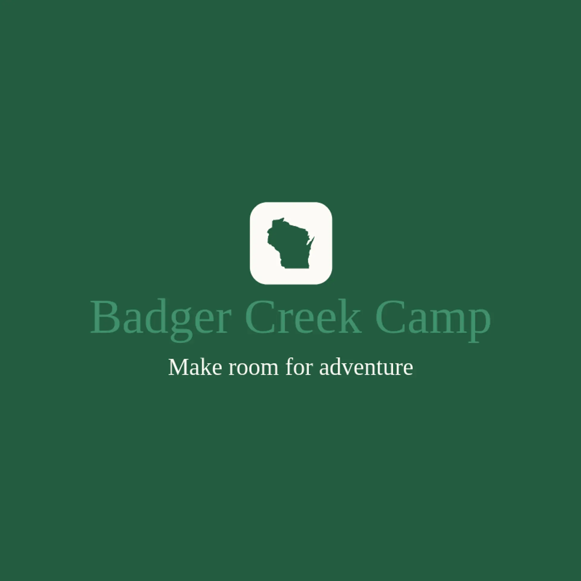 Badger Creek Camp logo for wisconsin