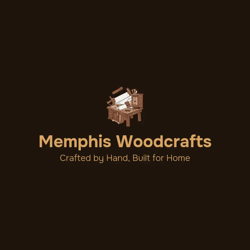 The woodworking name Memphis Woodcrafts as a branded logo with a color icon