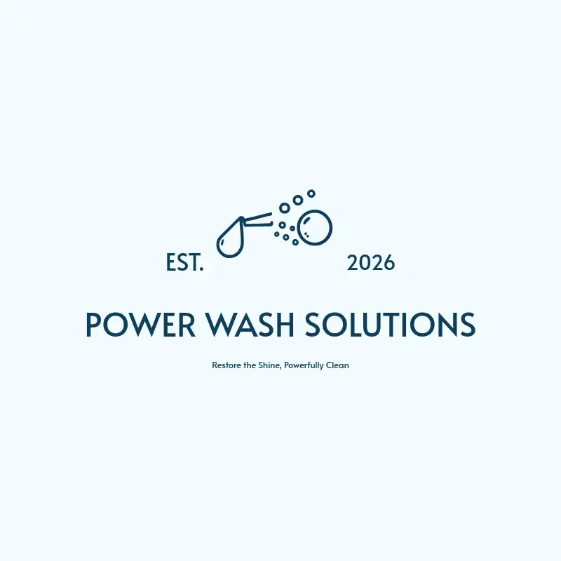 The pressure washing name Power Wash Solutions as a branded logo with a single color icon