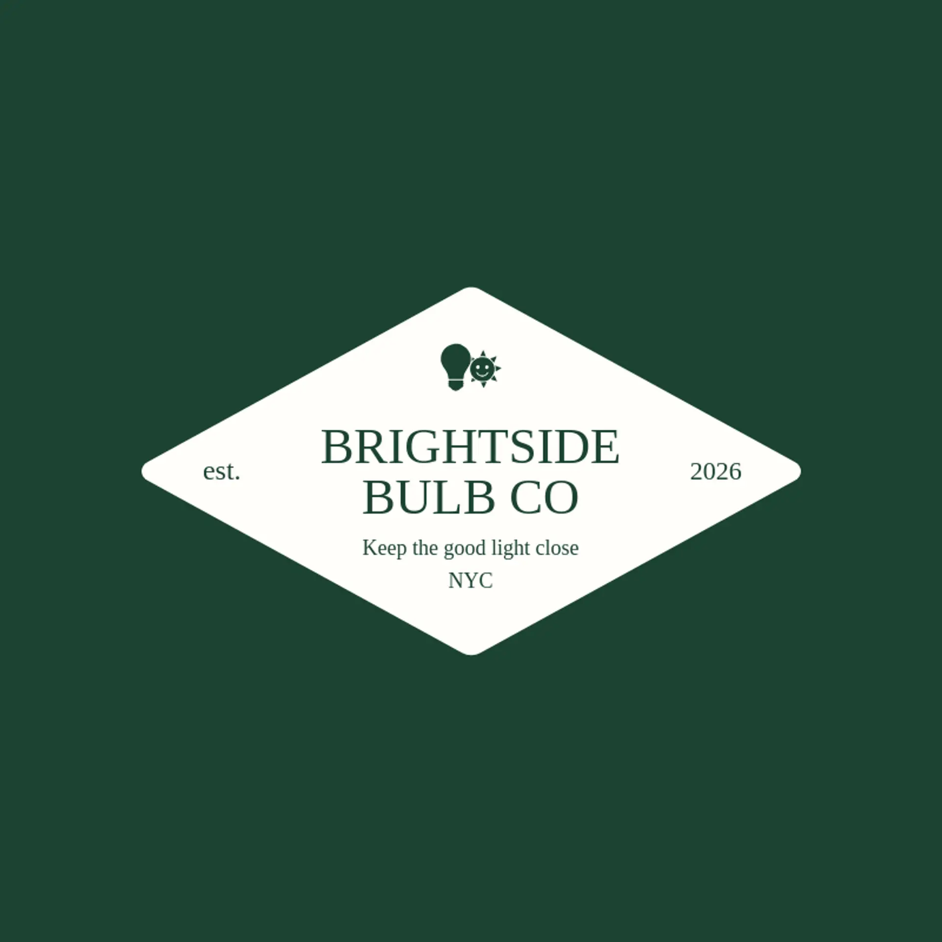 Brightside Bulb Co logo for lightbulb