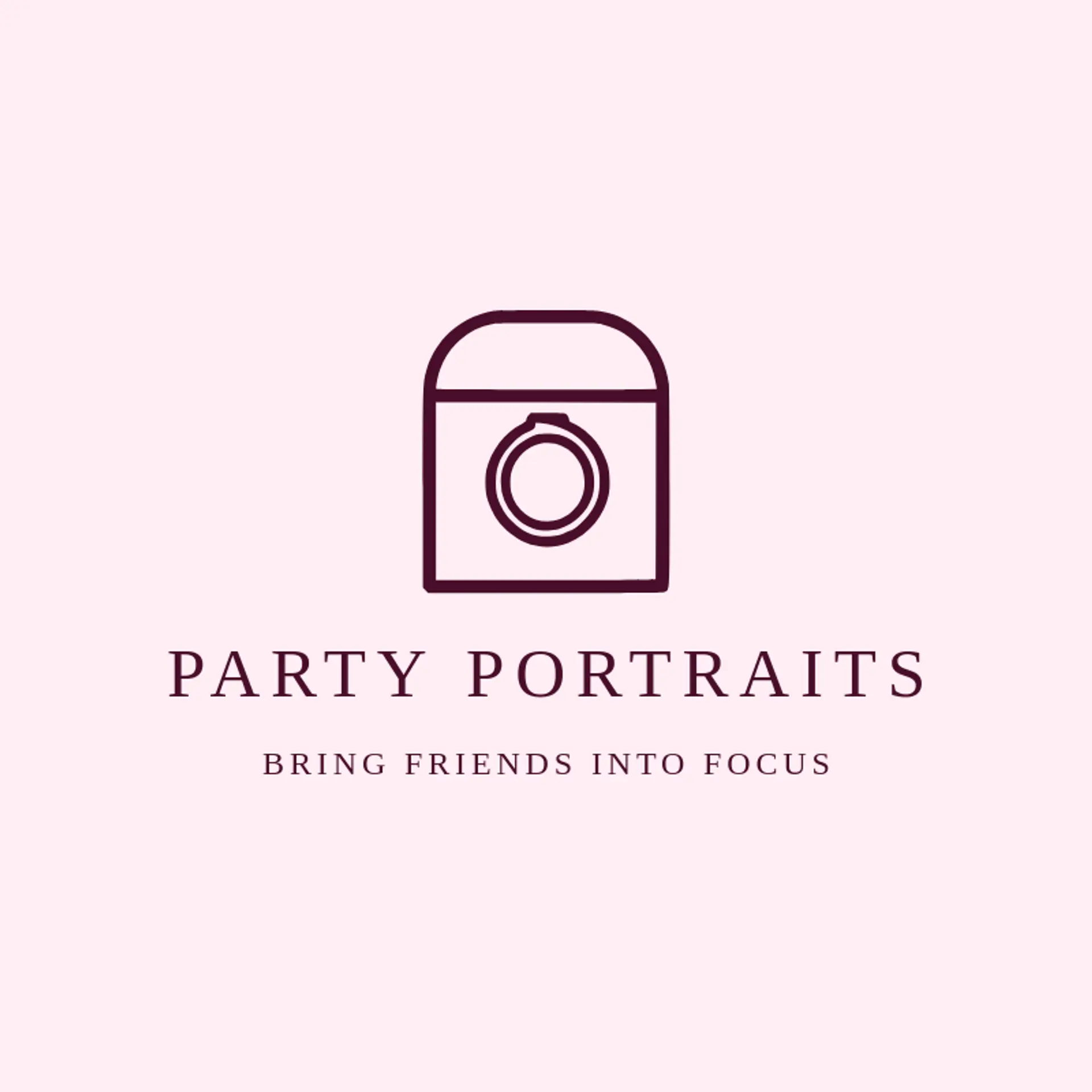 Party Portraits logo for photo booth