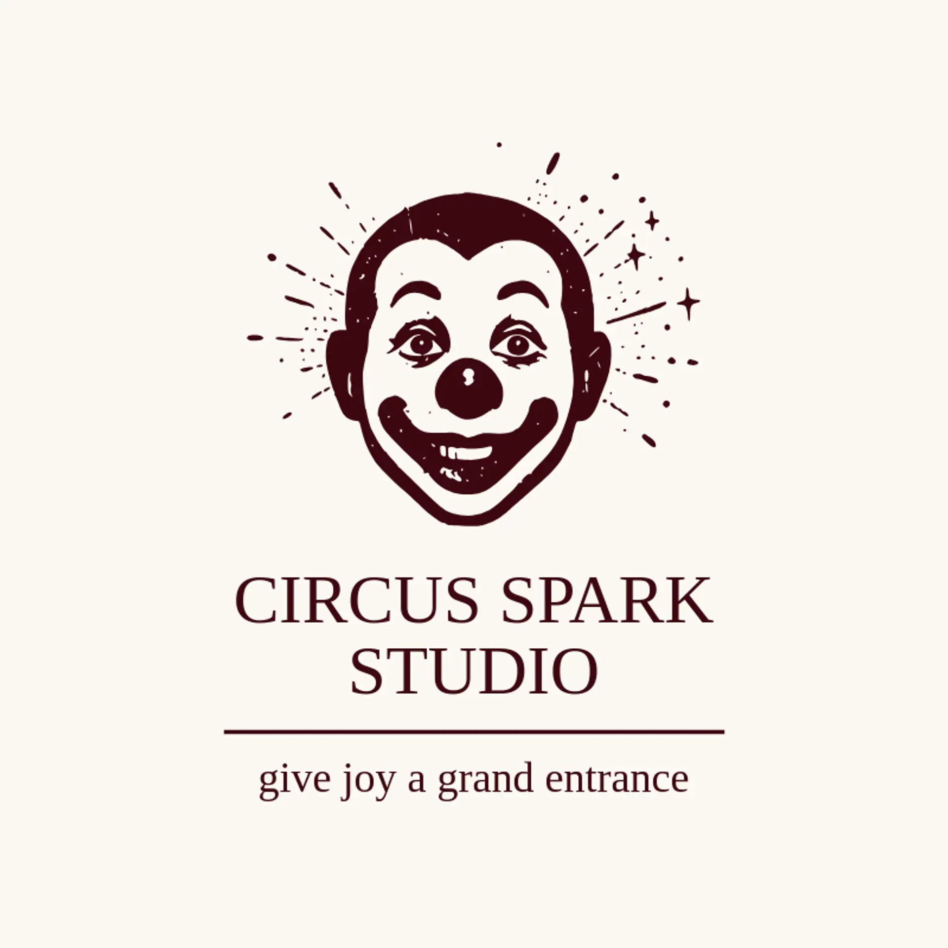 Circus Spark Studio logo for clown