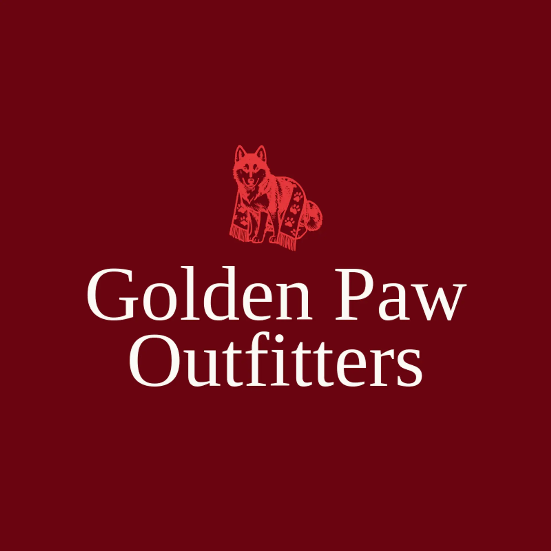Golden Paw Outfitters logo for husky