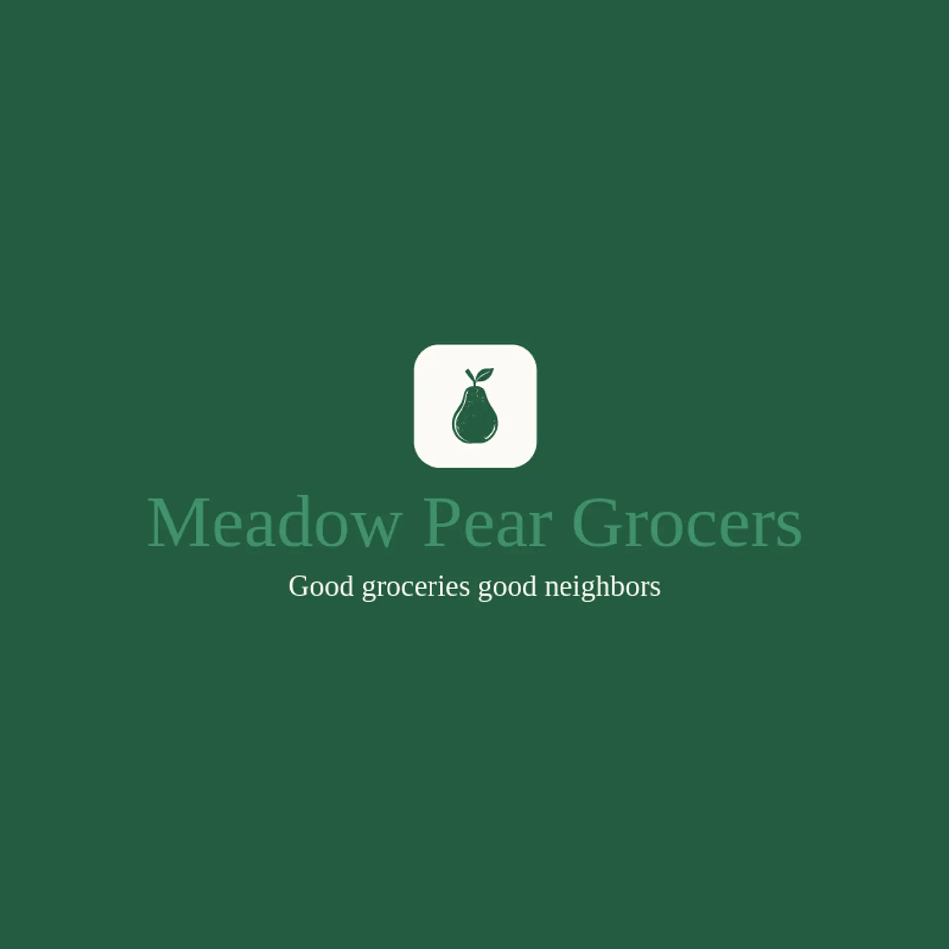 Meadow Pear Grocers logo for grocery store