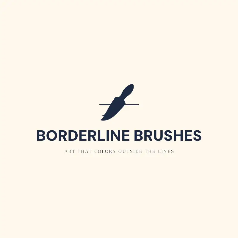 The painting name Borderline Brushes as a branded logo with a single color icon