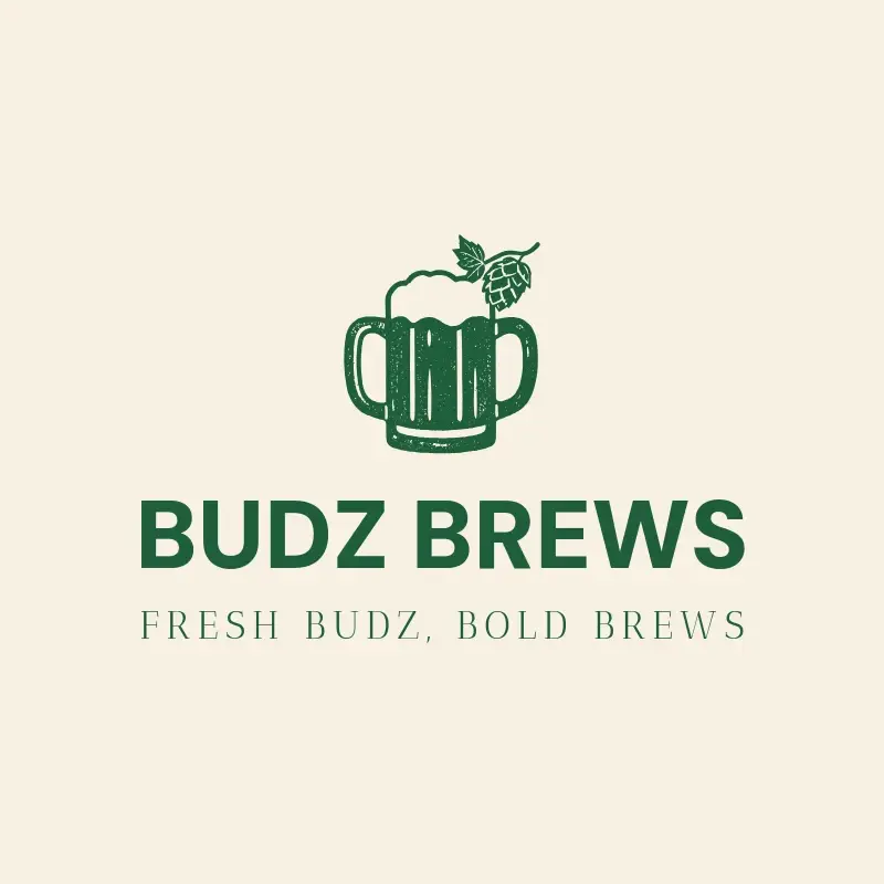 The brewery name Budz Brews as a branded logo with a single color icon