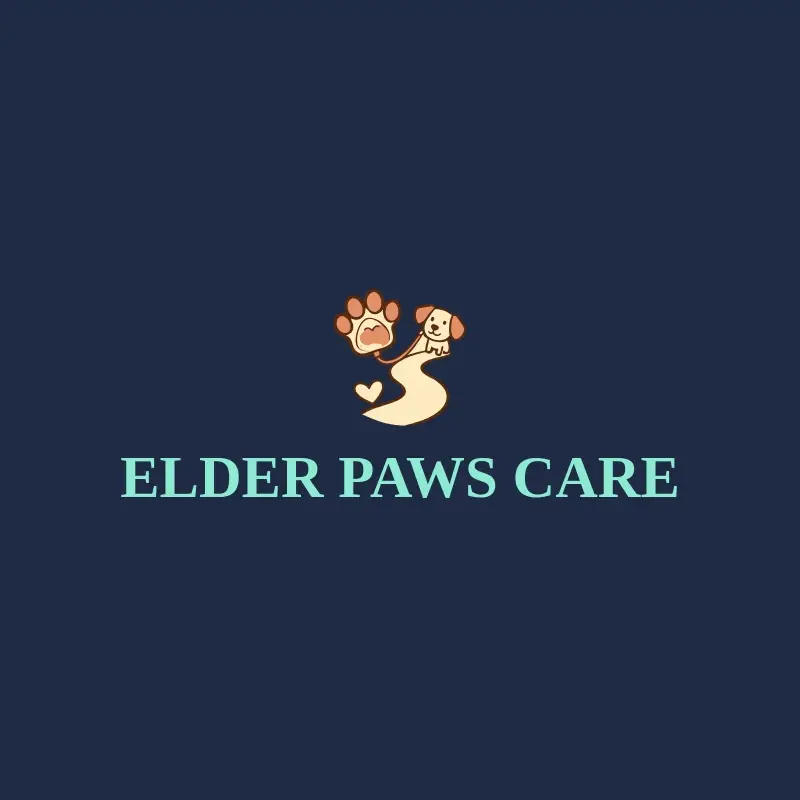 The dog walking business name Elder Paws Care as a branded logo with a color icon