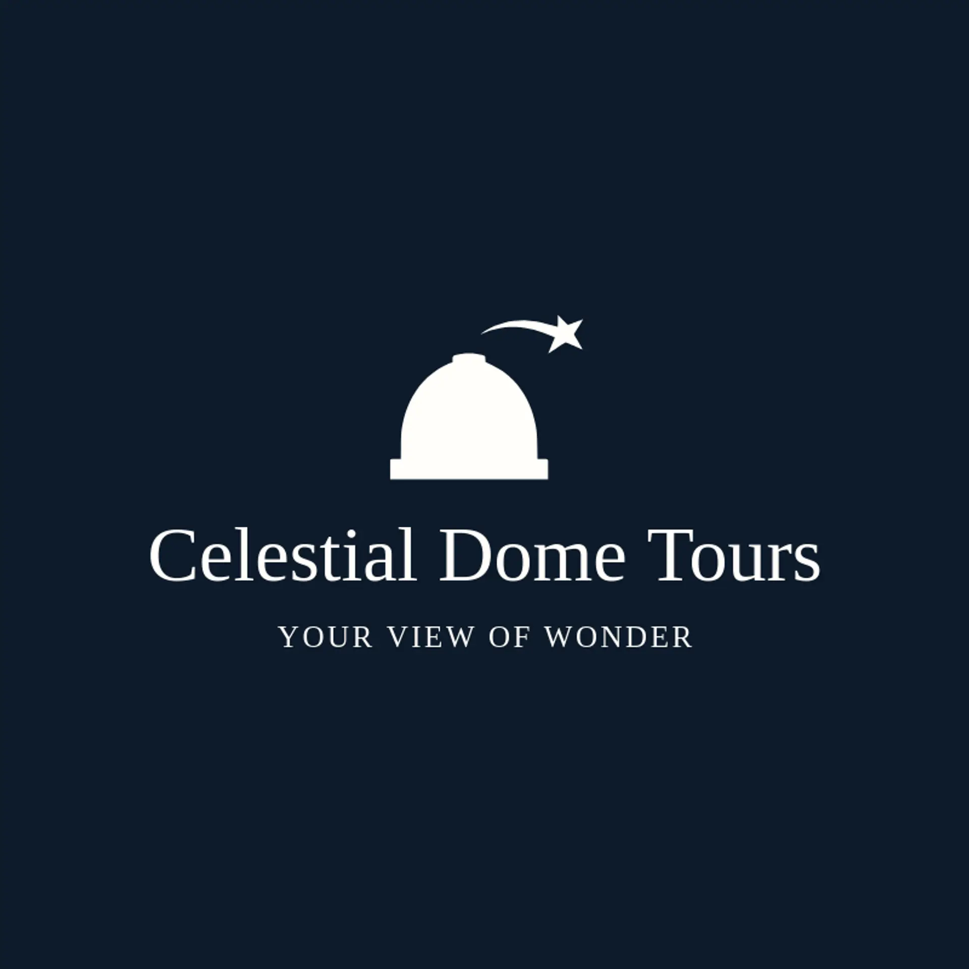 Celestial Dome Tours logo for shooting star