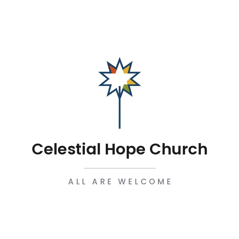 The church name Celestial Hope Church as a branded logo in a minimal style