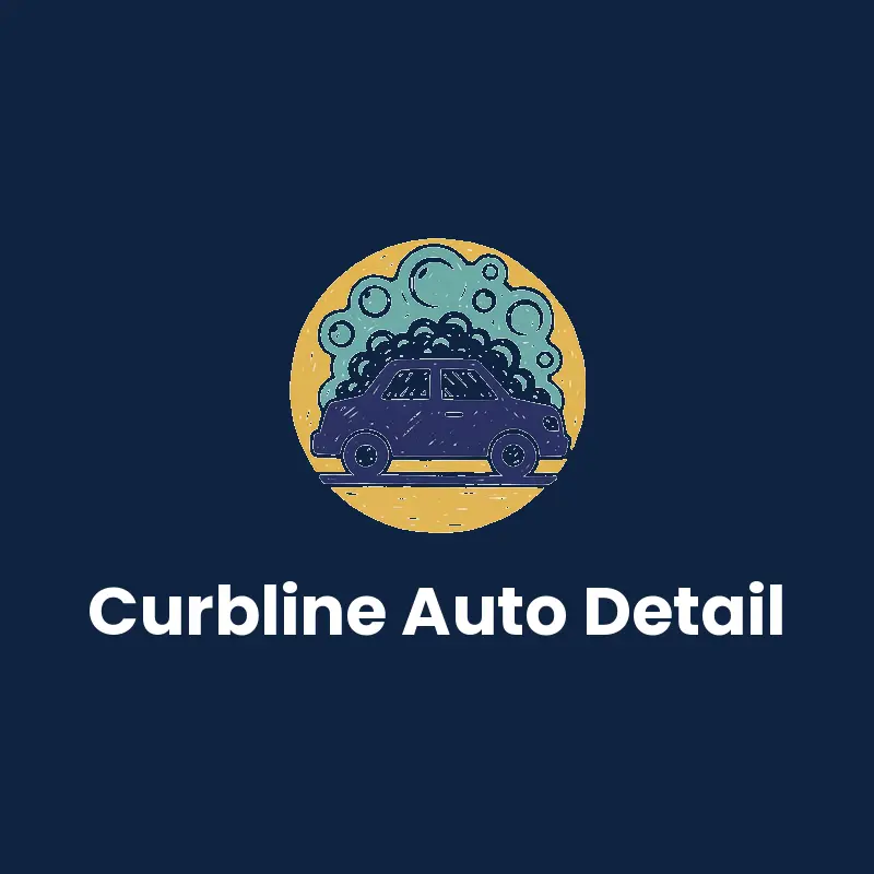 A cut ink car under a circle of soap bubbles on navy for a car wash brand.