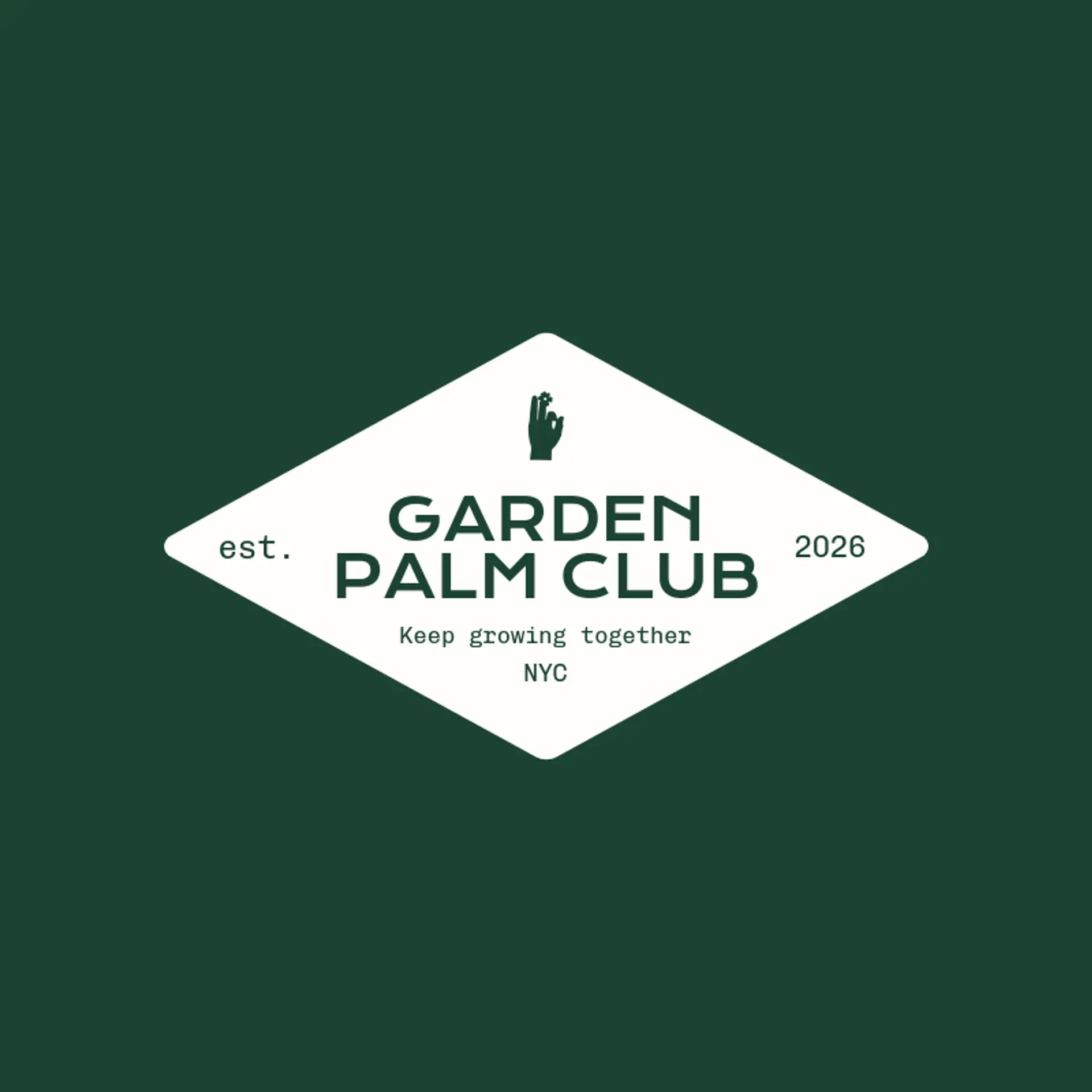 Garden Palm Club logo for hand